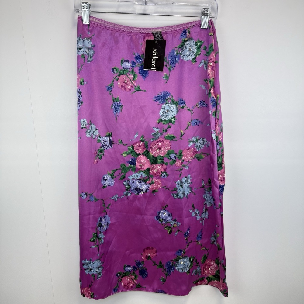 Vintage Xhilaration Y2K Satin Floral Coquette Feminine Fairy Skirt Deadstock M